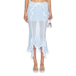 Baby blue No Dress revolve ruffled fishtail skirt
